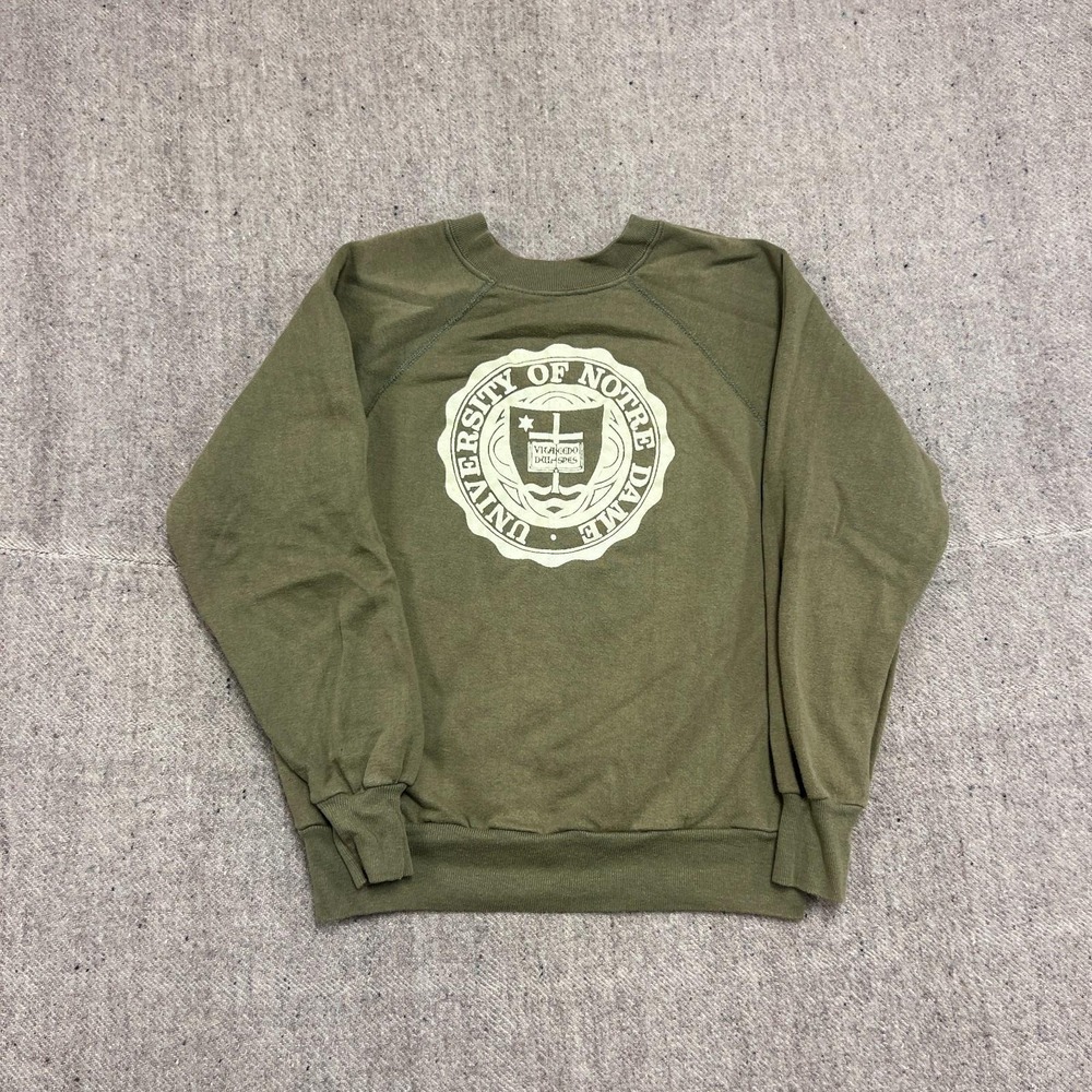 Vintage University Of Notre Dame Sweatshirt Mens Small Green 1970s USA